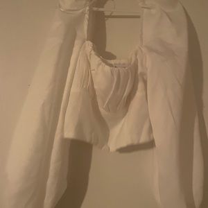 White puffy long sleeve top Princess Polly U.S. 2